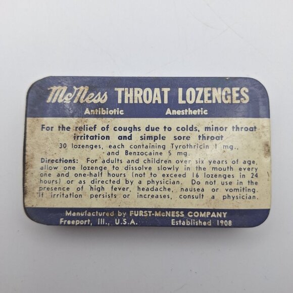 Vintage Tins Medicine Cabinet Props Sucrets Cough Drops Feena Mint Gum Box - Picture 6 of 13